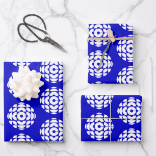 Feuille De Papier Cadeau Affiche du logo bleu CBC 1986