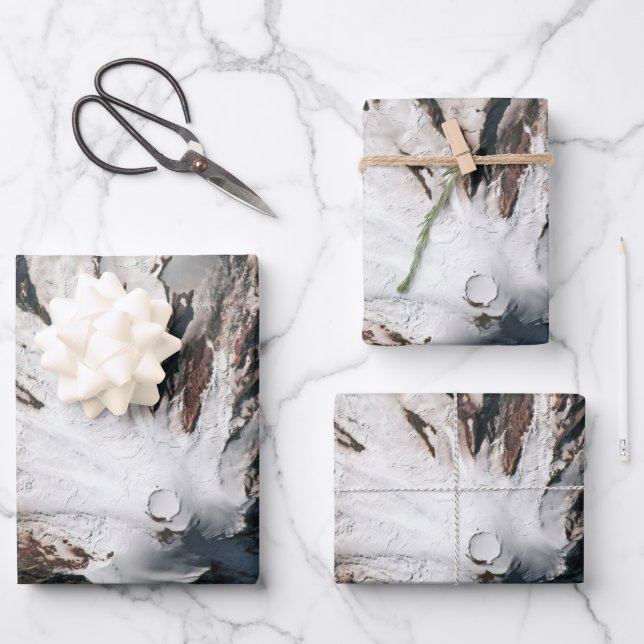 Feuille De Papier Cadeau Affiche satellite du volcan Mount Rainier Washingt (Recto)