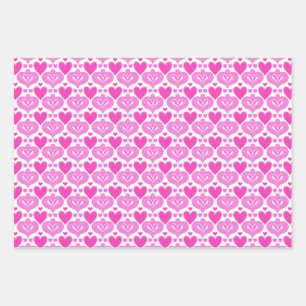 Feuille De Papier Cadeau AI Art Pink Hearts Livre blanc