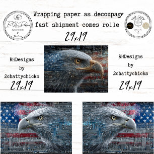 Feuille De Papier Cadeau Aigle américain chauve patriotique Drapeau USA