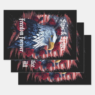 Feuille De Papier Cadeau Aigle américain Stars & Stripes Freedom Forever 