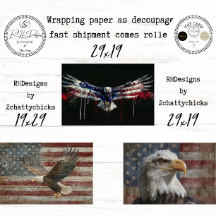 Feuille De Papier Cadeau Aigle patriotique de découpage de célébration amér