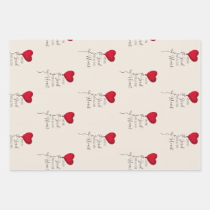 Feuille De Papier Cadeau Aime le Seigneur  & Ballon en forme de cœur