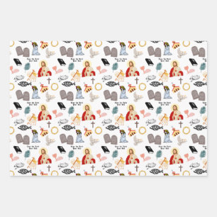 Feuille De Papier Cadeau Aimez le Seigneur, Votre Dieu, Priez, Foi Inspirat