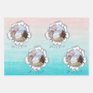 Feuille De Papier Cadeau Ajouter votre texte photo Rainbow Custom