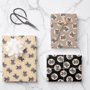 Feuille De Papier Cadeau Akita American Japanese Inu Sable Peinture Chien A