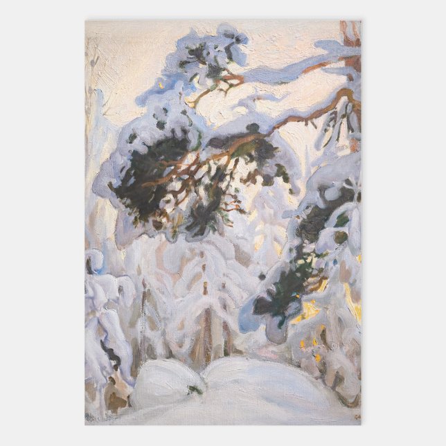 Feuille De Papier Cadeau Akseli Gallen-Kallela - Forêt en hiver (Créateur téléchargé)