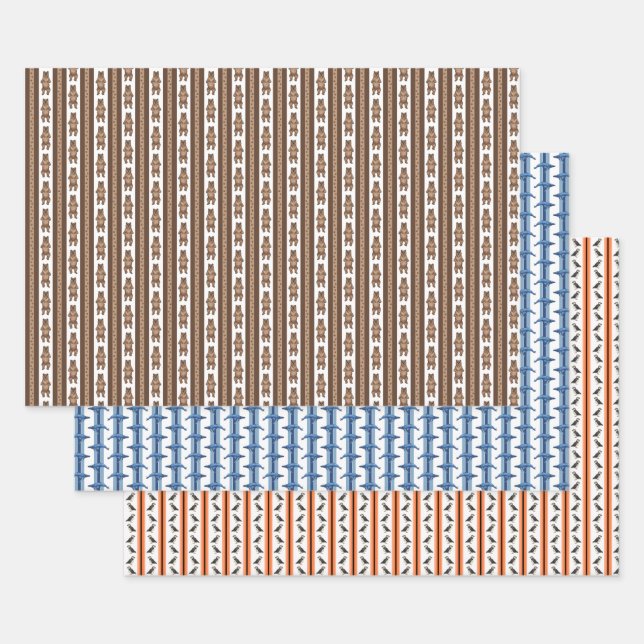 Feuille De Papier Cadeau Alaska Animals  (Lot)