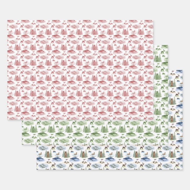 Feuille De Papier Cadeau Alaska Toile Wrapping Paper  (Lot)