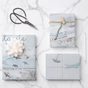 Feuille De Papier Cadeau Album souvenir de la mer d'amour pour la fête de m