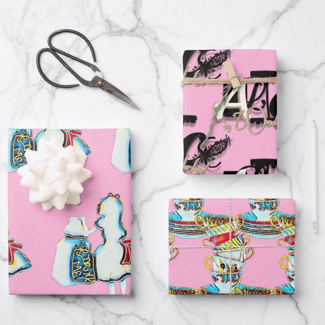 Feuille De Papier Cadeau Alice au pays des merveilles (Recto)