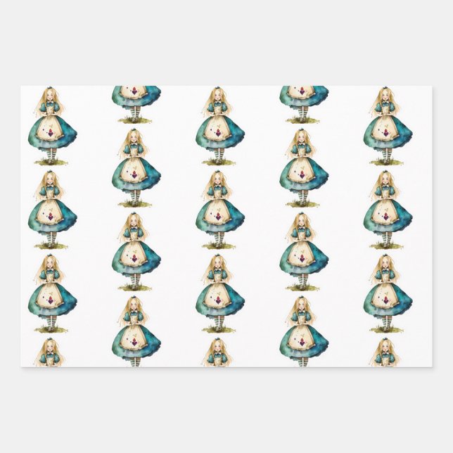 Feuille De Papier Cadeau Alice au pays des merveilles (Devant)