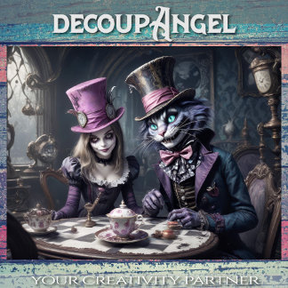 Feuille De Papier Cadeau Alice au pays des merveilles Découpage 