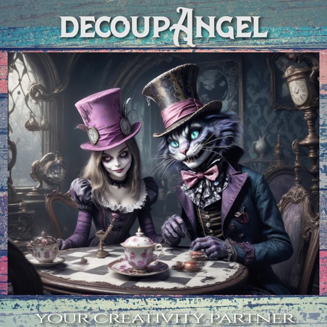 Feuille De Papier Cadeau Alice au pays des merveilles Découpage  (Créateur téléchargé)