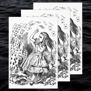 Feuille De Papier Cadeau Alice au pays des merveilles vintage, Cartes à jou