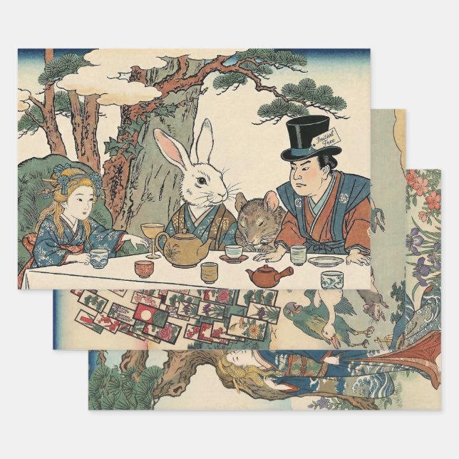 Feuille De Papier Cadeau Alice Lost in Japan | Ukiyo-e (Lot)