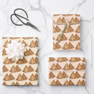 Feuille De Papier Cadeau Alimentation indienne Cuisine végétarienne Fried S