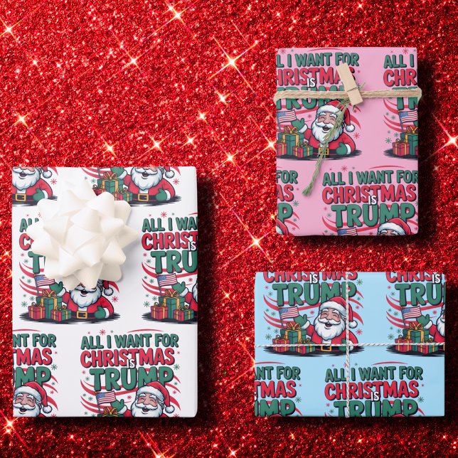 Feuille De Papier Cadeau All i Want For Christmas is Trump, Trump Christmas (Créateur téléchargé)