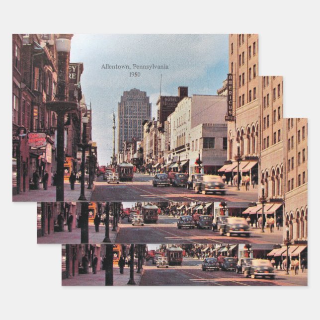 Feuille De Papier Cadeau Allentown, Pennsylvanie 1950 (Lot)