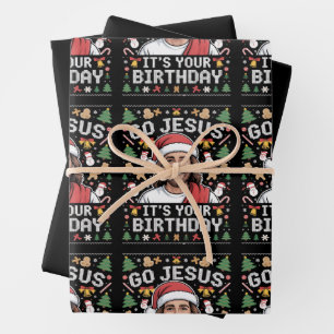 Feuille De Papier Cadeau Allez Jésus C'est ton Anniversaire Vilain Chandail