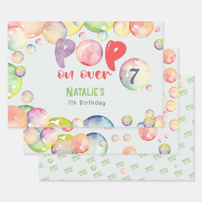 Feuille De Papier Cadeau Allez-y ! Boules de savon enfant d'anniversaire (Lot)