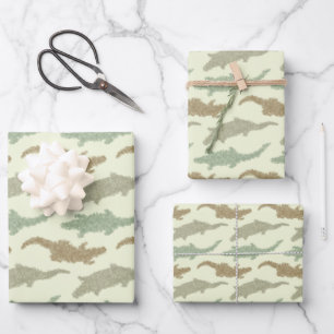 Feuille De Papier Cadeau Alligators camouflage cool - motif sans couture.