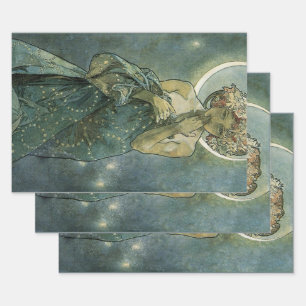 Feuille De Papier Cadeau Alphonse Mucha Art Nouveau Femme Éblouissante #18
