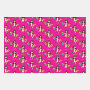 Feuille De Papier Cadeau Amateur de shopping en mode boutique