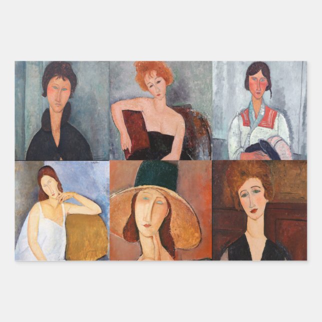 Feuille De Papier Cadeau Amedeo Modigliani - Collage de chefs-d'oeuvre (Devant)