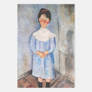 Feuille De Papier Cadeau Amedeo Modigliani - Petite fille en bleu