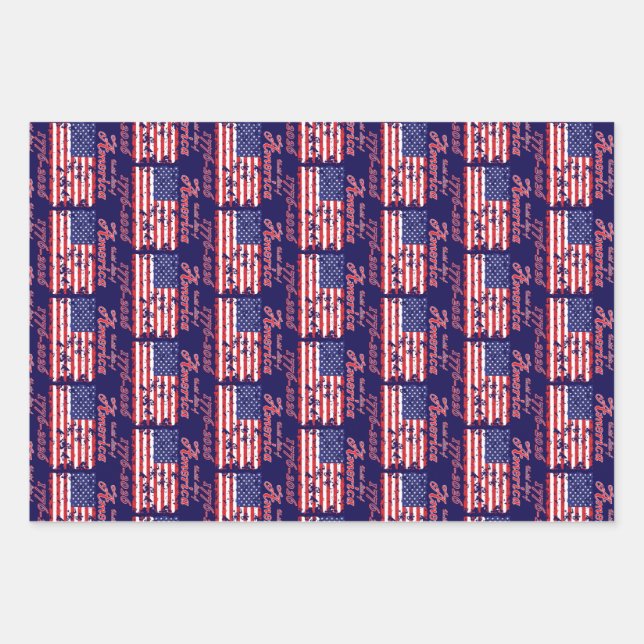 Feuille De Papier Cadeau Amérique 250 (Devant)