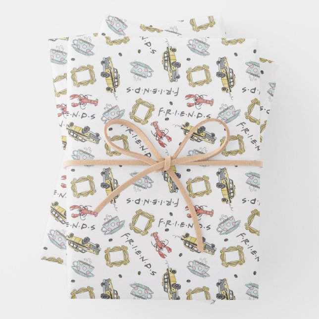 Feuille De Papier Cadeau AMIS™ | Central Perk Watercolor Motif (En situation)