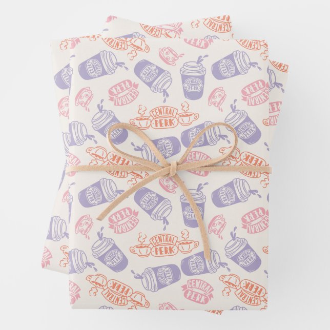 Feuille De Papier Cadeau AMIS™ | Pastel Central Perk Motif (En situation)