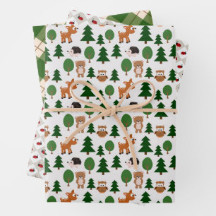 Feuille De Papier Cadeau Amis Woodland