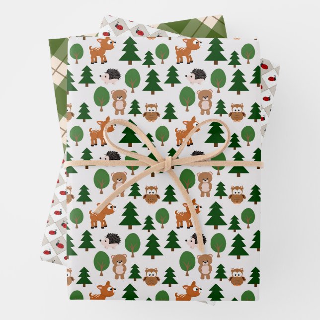 Feuille De Papier Cadeau Amis Woodland (En situation)