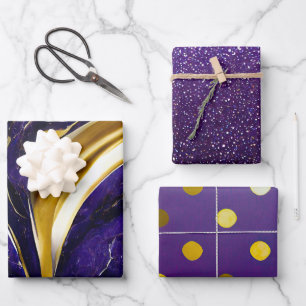 Feuille De Papier Cadeau Amnistie moderne à la mode violet à motifs multipl