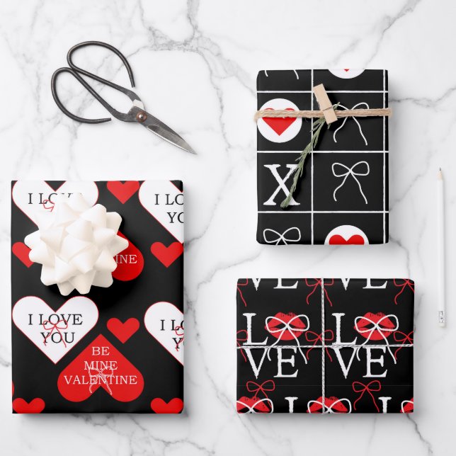 Feuille De Papier Cadeau Amour pour la Saint-Valentin  (Recto)