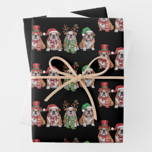 Feuille De Papier Cadeau Amoureux de Bouledogue Anglais Noël Maman de Chien