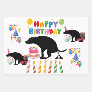 Feuille De Papier Cadeau Amusant chien de balançoire Anniversaire