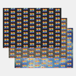 Feuille De Papier Cadeau Amusant, coloré, Rainbow Spectrum Motif 22 N° d'év