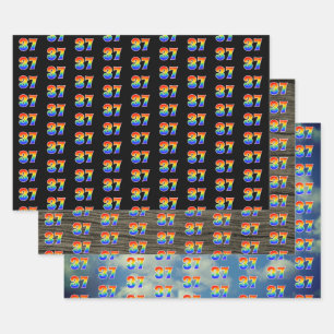 Feuille De Papier Cadeau Amusant, coloré, Rainbow Spectrum Motif 37 N° d'év