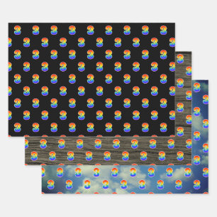 Feuille De Papier Cadeau Amusant, coloré, Rainbow Spectrum Motif 3 N° d'évé