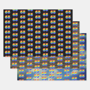 Feuille De Papier Cadeau Amusant, coloré, Rainbow Spectrum Motif 65 Événeme