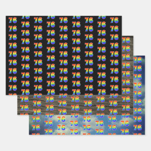 Feuille De Papier Cadeau Amusant, coloré, Rainbow Spectrum Motif 76 N° d'év