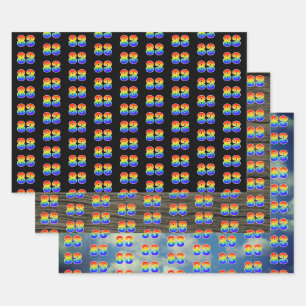 Feuille De Papier Cadeau Amusant, coloré, Rainbow Spectrum Motif 83 N° d'év