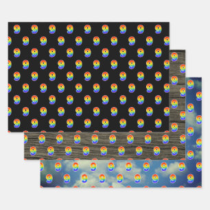 Feuille De Papier Cadeau Amusant, coloré, Rainbow Spectrum Motif 9 N° d'évé