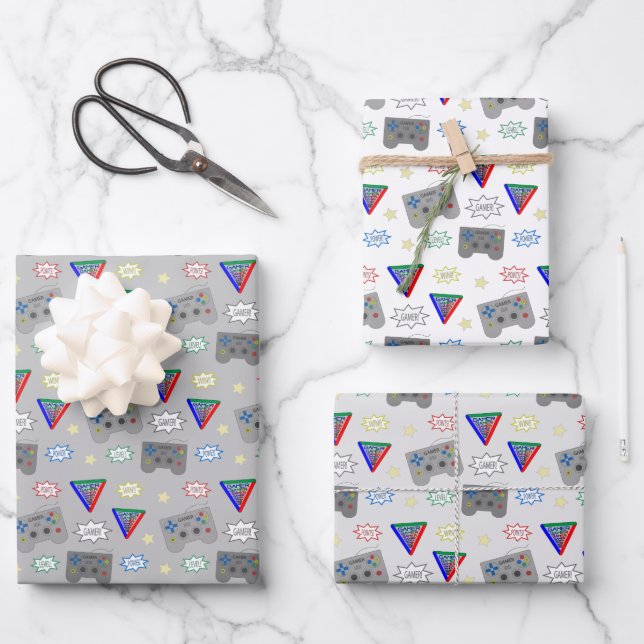 Feuille De Papier Cadeau Amusant et fantaisie 3 System Gamer (Recto)