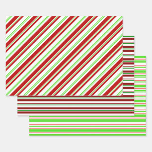 Feuille De Papier Cadeau Amusant rouge, blanc, vert coloré inspiré Noël