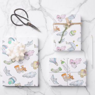 Feuille De Papier Cadeau Amusants bébés choses