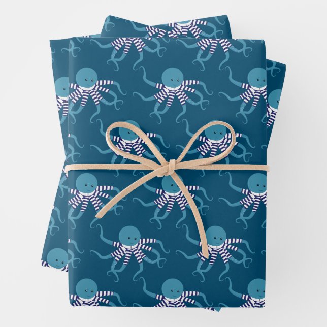 Feuille De Papier Cadeau Amusants Rétro maillot de bain Octopus Animal (En situation)